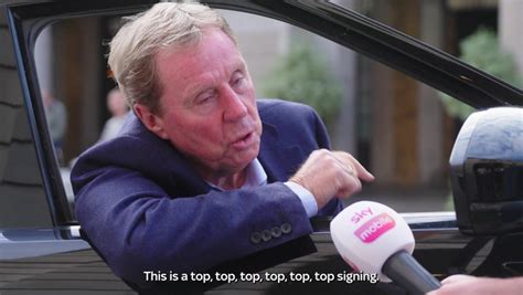 football legend harry redknapp     tricks hanging   car window  london