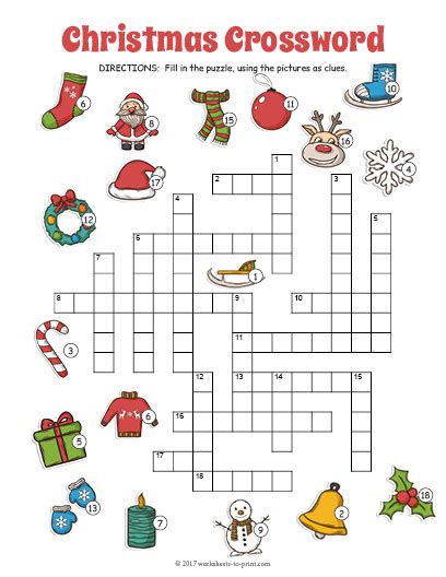 christmas printable crossword puzzles  printable templates