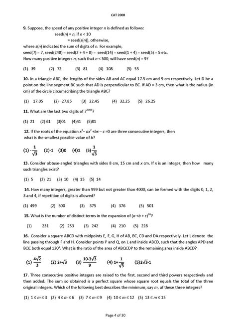 cat exam previous years question papers   student forum