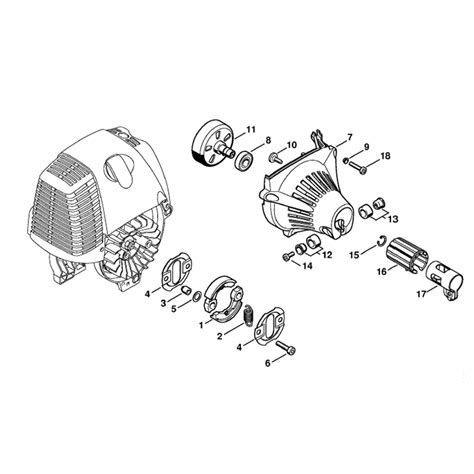 stihl hl   long reach hedgetrimmer hlk parts diagram clutch