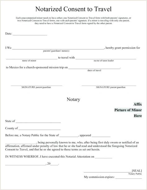 notice  travel form   words notarized content  travel
