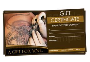tattoo parlor gift certificate templates easy   gift certificates