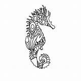 Mandala Seahorse Mandalas Animal sketch template