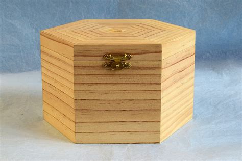 hexagonal wood box etsy