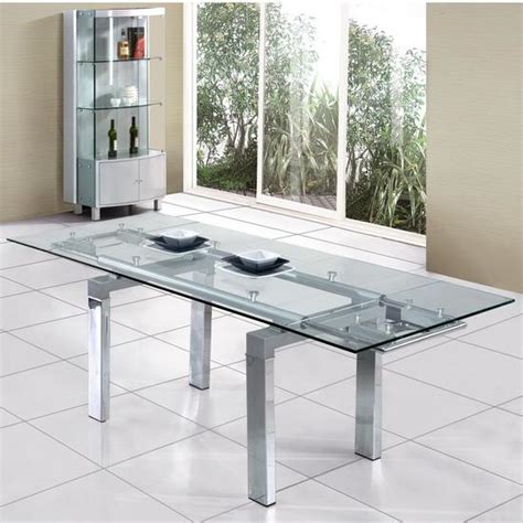 clear extendable glass dining table home highlight