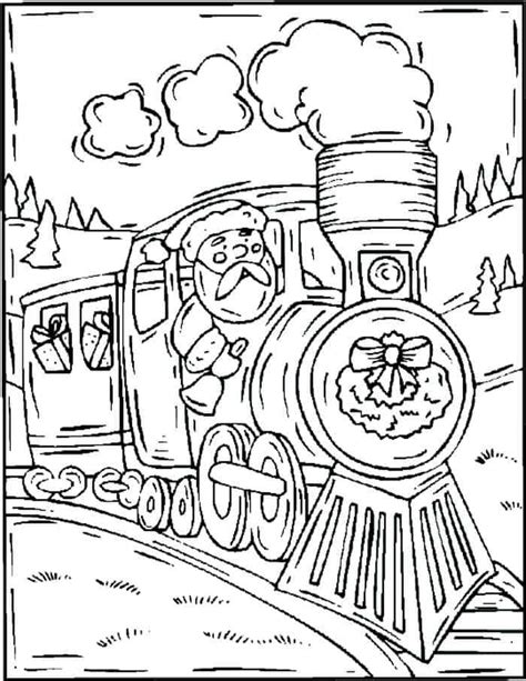 coloring pages christmas trains