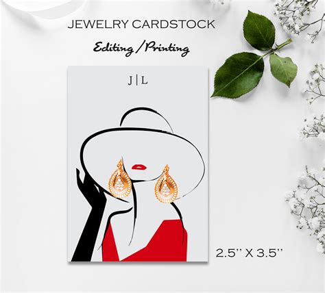 earring cards jewelry card editable earring cards printable etsy