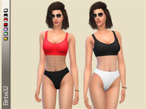 birbas bicolor swimsuit stylish swimsuits sims  clothing swimwear