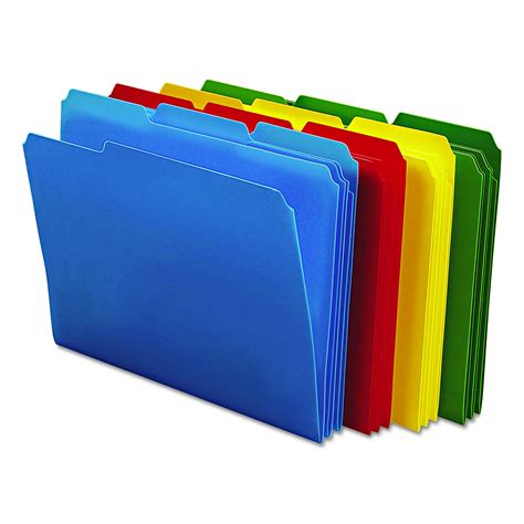 smead poly file folder  cut tab letter size assorted colors