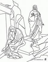 Jesus Coloring Printable Clipart Christ Library Magdalene Mary Resurrection sketch template