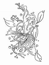 Koi Coloring Fish Getcolorings sketch template