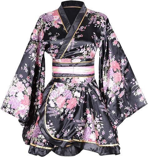 Women S Kimono Costume Adult Japanese Geisha Yukata Sweet Floral Patten