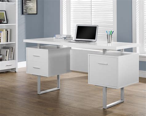 modern  desk  floating top file drawer  white officedeskcom