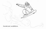Snowboard Coloring Pages Transportation Winter Printable Visit sketch template