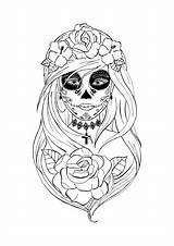 Muerte Drawings Catrina Calaveras Mexicanas Skulls Calacas Dibujar Calavera Prints Calaveritas sketch template