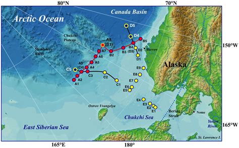 Sampling Locations In The Western Arctic Ocean Chukchi