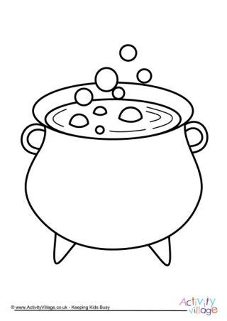 witch cauldron coloring page