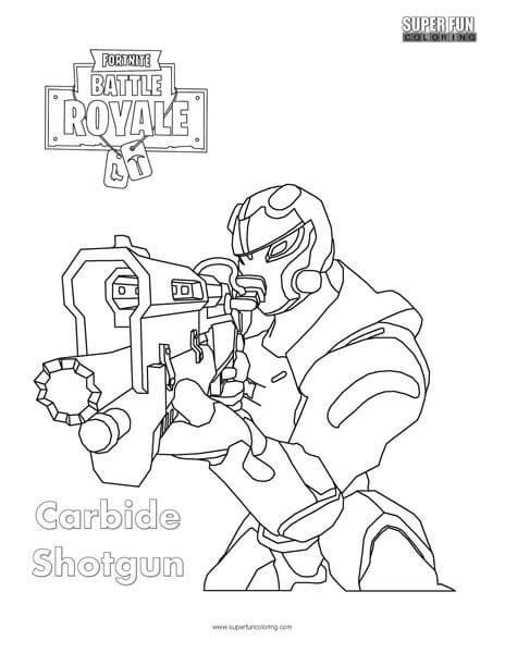 heres  carbide coloring page   shotgun   face rfortnitebr