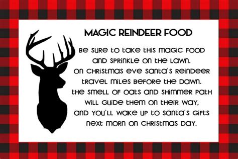 magic reindeer food printable  girl creative