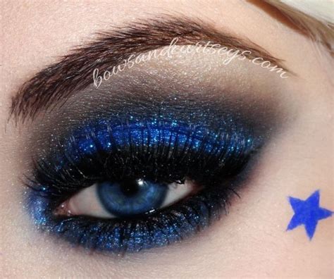 intense blue glitter eye makeup pinterest