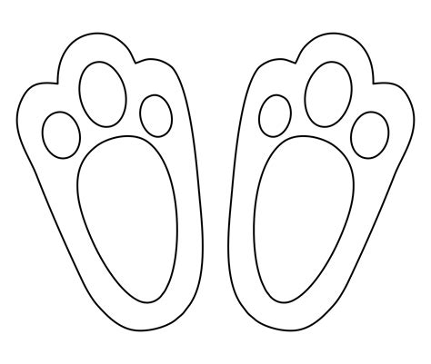 printable easter bunny footprint stencil template bunny ears template