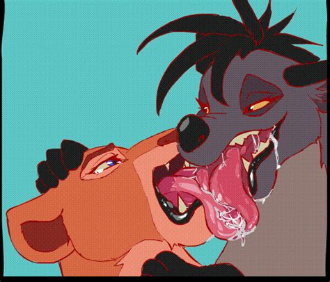 rule 34 animated female hyena interspecies kissing lion nala shenzi the lion king tongue
