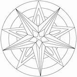 Etoile Mandalas Colorier étoile Piecing Malvorlagen Ster Kleurplaat sketch template