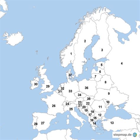 stepmap europa staaten landkarte fuer europa