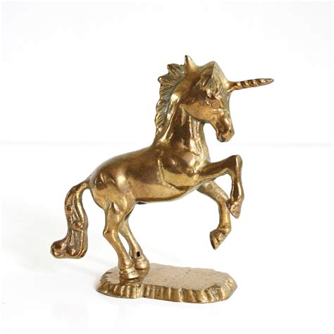 sold vintage brass unicorn mid century unicorn figurine wise apple vintage
