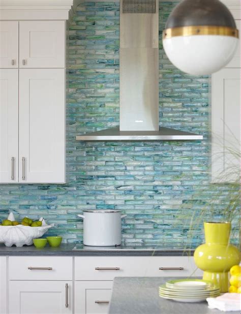 Turquoise Backsplash Ideas Glass Tiles Kitchen Glass Tile Backsplash