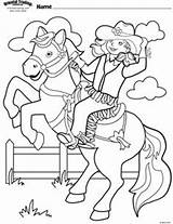Coloring Cowgirl Pages Horse Colouring Cowboy Rogers Roy Western Printable Kids Girl Color Cow Sheets Books Template Crafts Choose Board sketch template