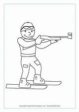 Biathlon Olympics Activityvillage Hiver Shooting Olympiques sketch template