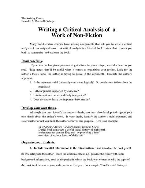critical analysis essay  review thatsnotus