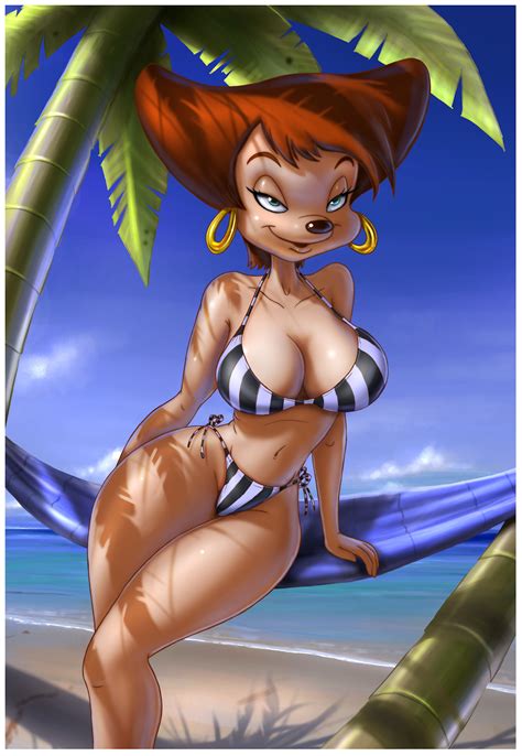 xbooru 14 bis beach big breasts bikini blue eyes breasts cleavage disney ear piercing earring