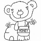Bear Coloring Honey Pages Kids Color Bears sketch template