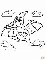 Coloring Pages Pteranodon Cute Drawing sketch template