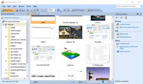 run microsoft office picture manager  windows