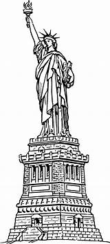 Liberty Statue Clipart Coloring Pages Drawing Clip Large Cliparts Printable Cartoon Torch Outline Kids Famous Buildings Vector Template Transparent Drawings sketch template