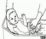 Baby Coloring Pages Bathtub Infant sketch template