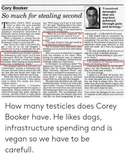 cory booker i received messages that sex so much for stealing
