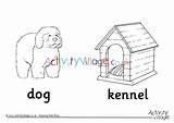 Colouring Kennel Dog Pages Animals Coloring Activity Village Explore Template sketch template