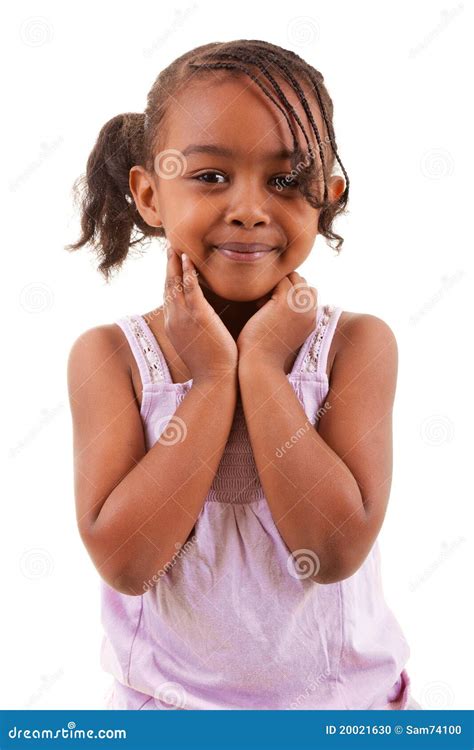 cute black girl smiling stock photo image
