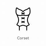 Corset Vector Illustration Vintage Stock Icon Element Isolated Outline Simple Line sketch template