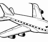 Airplane Simple Drawing Getdrawings Plane Coloring sketch template