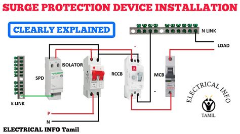 single phase surge protector installation electrical info tamil youtube
