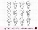 Outline Kid Children Dxf Svg Doodle Coloring Character Boy sketch template