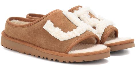 ugg  suede  shearling   brown lyst