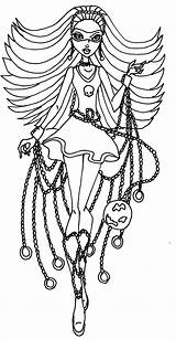 Coloring Monster High Pages Blank Spectra Fashioned Fair Old Chains Popular Cool sketch template