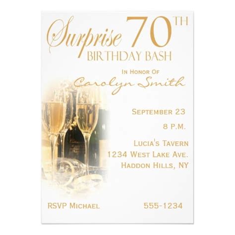 Surprise 70th Birthday Party Invitations Drevio
