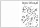 Christmas Printable Cards Coloring Kids Card Foldable Merry Printablee sketch template